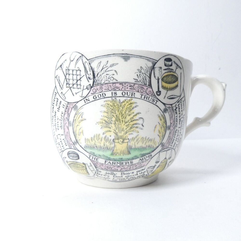 The Farmers Arms Prayer Mug Adams England Oversized Vintage Ironstone